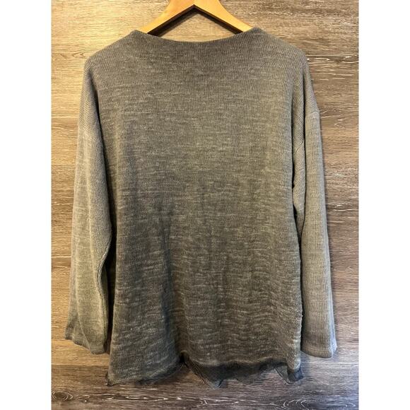 Alexandre Laurent size Medium Sweater Wool blend gray Distressed Paris Boho - Picture 6 of 10